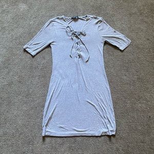 Ambiance Lace-Up T-Shirt Dress